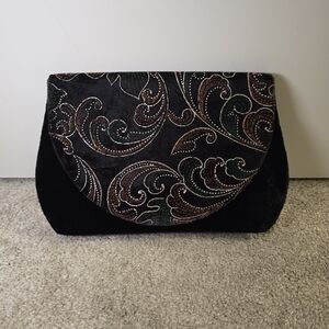Carolyne Barton Vintage Velvet Clutch Evening Bag